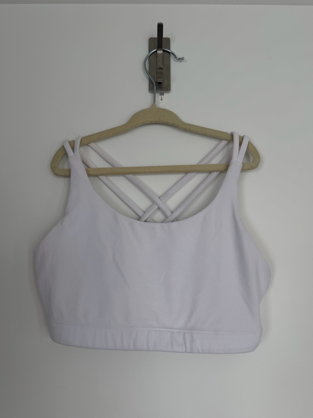 Athleta Girl White Crisscross Strap Sports Bra size 14 XL